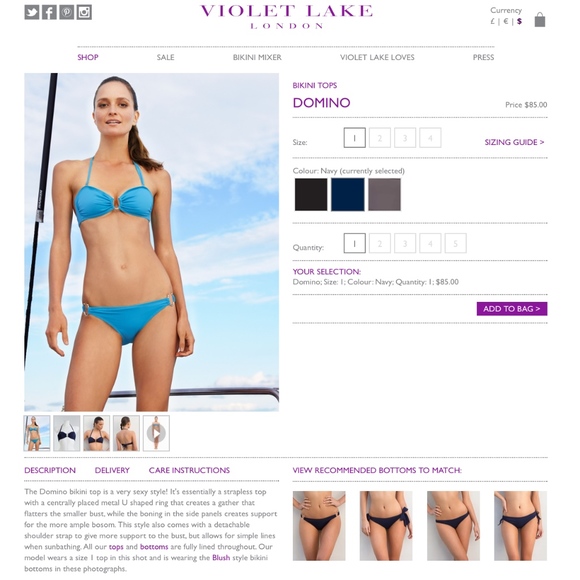 Violet Lake Turquoise Bikini Size 1 XS/S NWOT - Picture 6 of 6